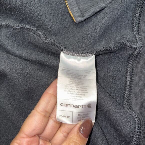 Carhartt Men's 4XL Rain Defender Original Fit Full-Zip Hooded Sweatshirt Black - Picture 8 of 9